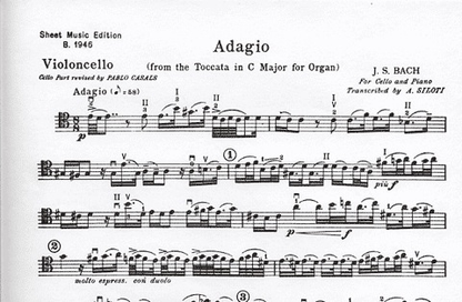 Bach, J.S. (Casals): Adagio from Toccata in C Major (cello & piano)