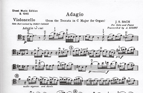 Bach, J.S. (Casals): Adagio from Toccata in C Major (cello & piano)