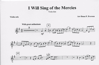 Everson, D.F.: I Will Sing of the Mercies (Violin & Piano)