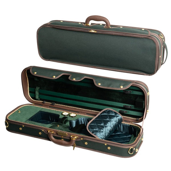 Mika "Ersa" woodshell Oblong violin case | Metzler Violins - Green/Green