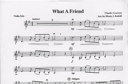 Budahl, M.J.: What a Friend (violin & piano)