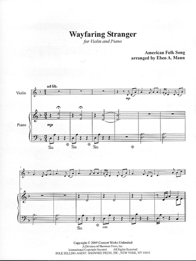 Mann, Eban: Wayfaring Stranger (violin & piano)