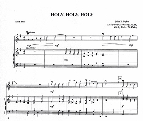 Madison, Billy: Holy, Holy (violin & piano)