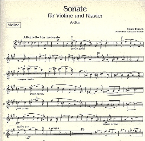 Franck, Cesar: Sonata in A major (violin & piano)