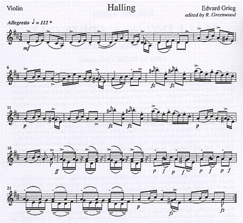 Grieg, Edvard: Halling & Springar (violin solo or viola solo)