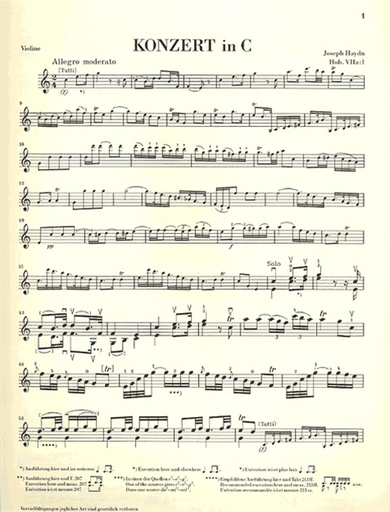 Haydn, F.J. (Lohmann/Thomas, ed.): Concerto in C, Hob. VIIa: 1, urtext (violin & piano)