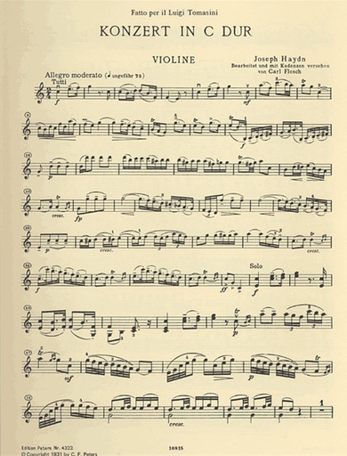 Haydn, F.J. (Flesch): Violin Concerto in C major (violin & piano)