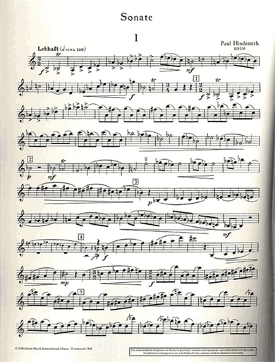 Hindemith, Paul: Sonata in C Major, 1939 (violin & piano)