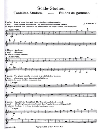 Hrimaly, J.: Scale Studies for Violin