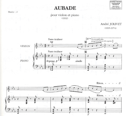 Jolivet, Andre: Aubade (violin & piano)