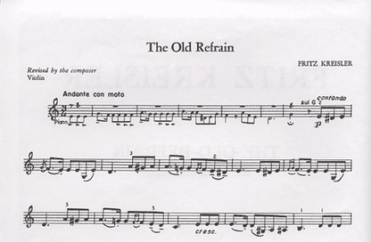 Kreisler, Fritz: The Old Refrain (violin & piano)