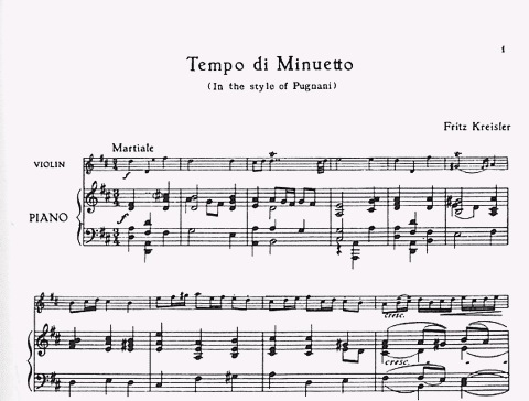 Kreisler/Pugnani: Tempo di Minuetto (violin & piano)