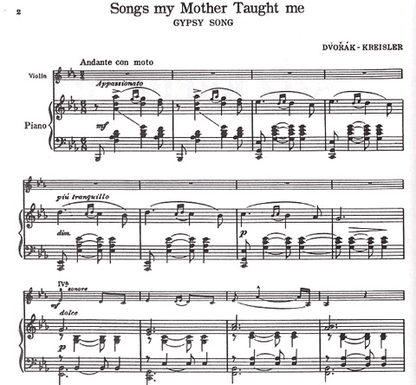 Kreisler/Dvorak: Songs My Mother Taught Me (violin & piano) FISCHER