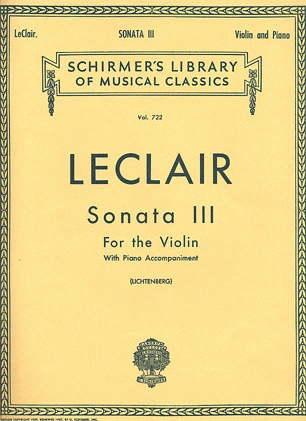 Leclair, J.M.: Sonata #3 in D (violin & piano)