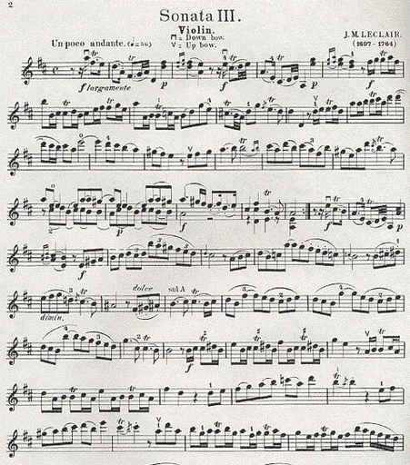 Leclair, J.M.: Sonata #3 in D (violin & piano)