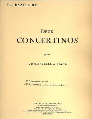 Bazelaire, P.: Second Concertino Op. 127, En Forme de Variations (cello & piano)