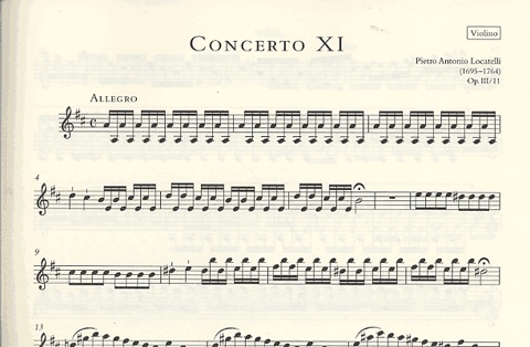 Locatelli, P.A.: Concerto Op.3 #11 in A major (violin & piano)