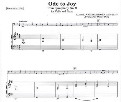 Beethoven, L.van: Ode to Joy (cello & piano)