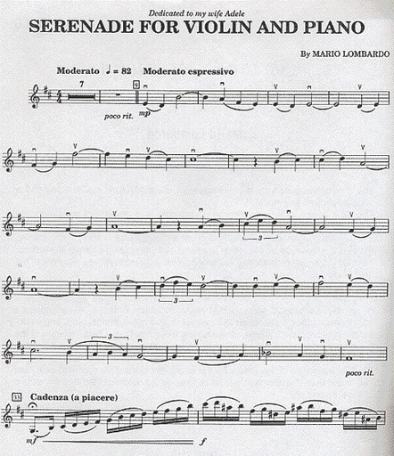 Lombardo, Mario: Serenade for Violin & Piano