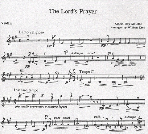 Malotte, Albert Hay: The Lord's Prayer (violin & piano)