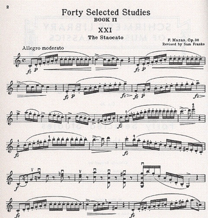 Mazas, J.F.: 40 Selected Studies Op.36 Bk.2 (violin)