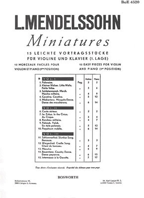 Mendelssohn, L.: Miniatures Bk. 1 (violin & piano)