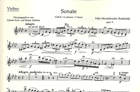 Mendelssohn, Felix: Sonate Op.4 (violin & piano)