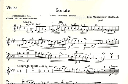 Mendelssohn, Felix: Sonate Op.4 (violin & piano)