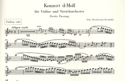 Mendelssohn, Felix: Concerto in D Minor (violin & piano)