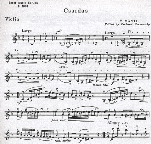 Monti, V. (Czerwonky): Csardas (violin & piano)