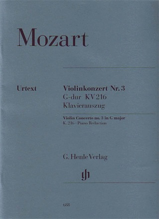 Mozart (Seiffert): Concerto No.3 in G Major, K.216 - URTEXT (violin & piano reduction)