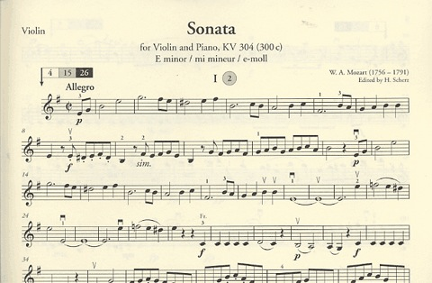 Mozart, W.A. (Dowani): Sonata for Piano & Violin in E minor KV304 (violin, Piano, CD)a