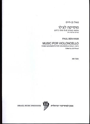 Ben-Haim, Paul: Music for Violoncello Solo-1977