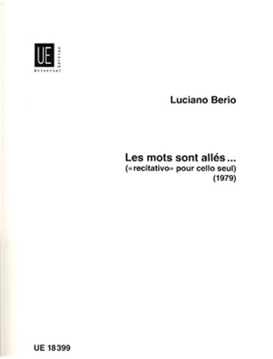 Berio, Luciano: Mots Sont Alles (Solo Cello)