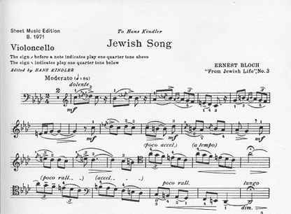 Bloch: Jewish Song from Jewish Life No.3 (Cello & Piano) FISCHER