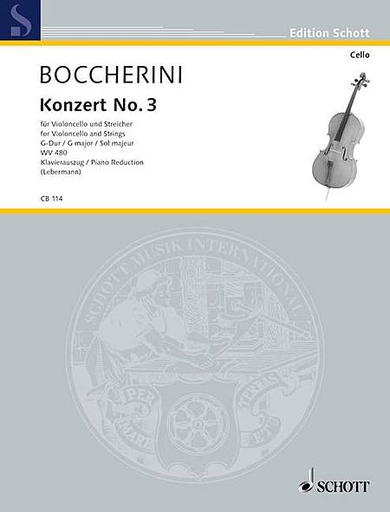 Boccherini, Luigi: Concerto  No.3 in G (cello & piano)