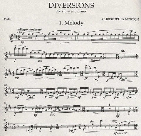 Norton, C.: Diversions (violin & piano)
