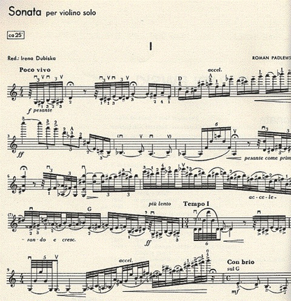 Padlewski: Sonata for Solo Violin