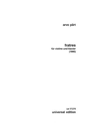 Part, Arvo: Fratres (violin & piano) Universal Edition