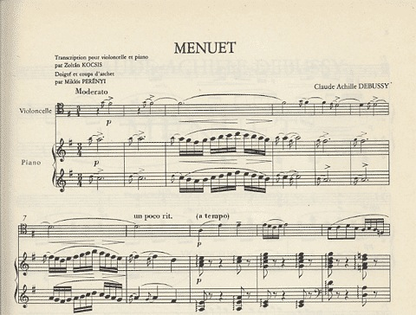 Debussy, Claude: Menuet (cello & piano)