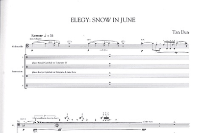 Dun, Tan: Elegy-Snow in June-Concerto for cello & 4 Percussion