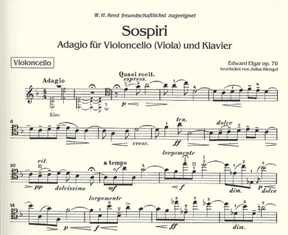 Elgar, Edward: Sospiri-Adagio Op.70 (cello or viola & piano)