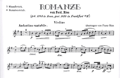 Ries, Ferdinand: Romanze (violin & piano) or  (cello & piano)