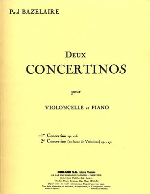 Bazelaire: First Concertino, Op. 126 from Deux Concertinos (cello & piano)