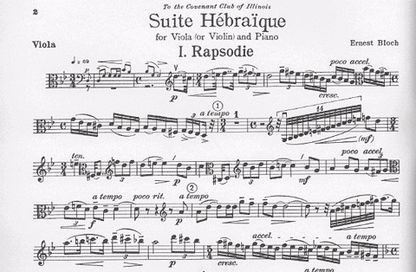 Bloch, Ernest: Suite Hebraique (Viola & Piano)