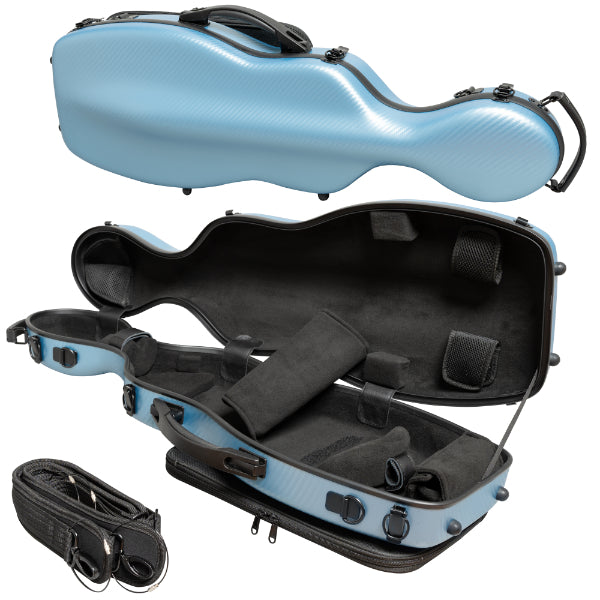 Mika cello-shaped violin case, thermoplastic  Blue