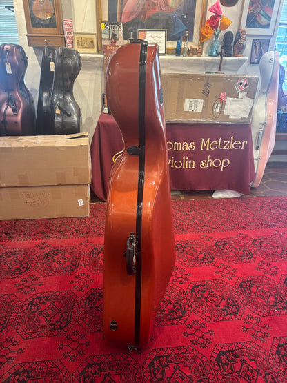 BAM Newtech cello case w,  wheels, used, terracotta | Metzler Violins
