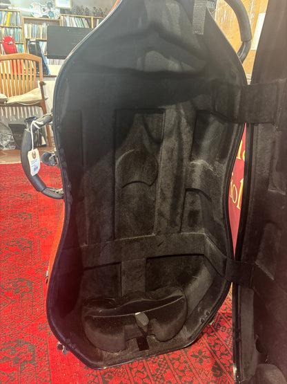 BAM Newtech cello case w,  wheels, used, terracotta | Metzler Violins