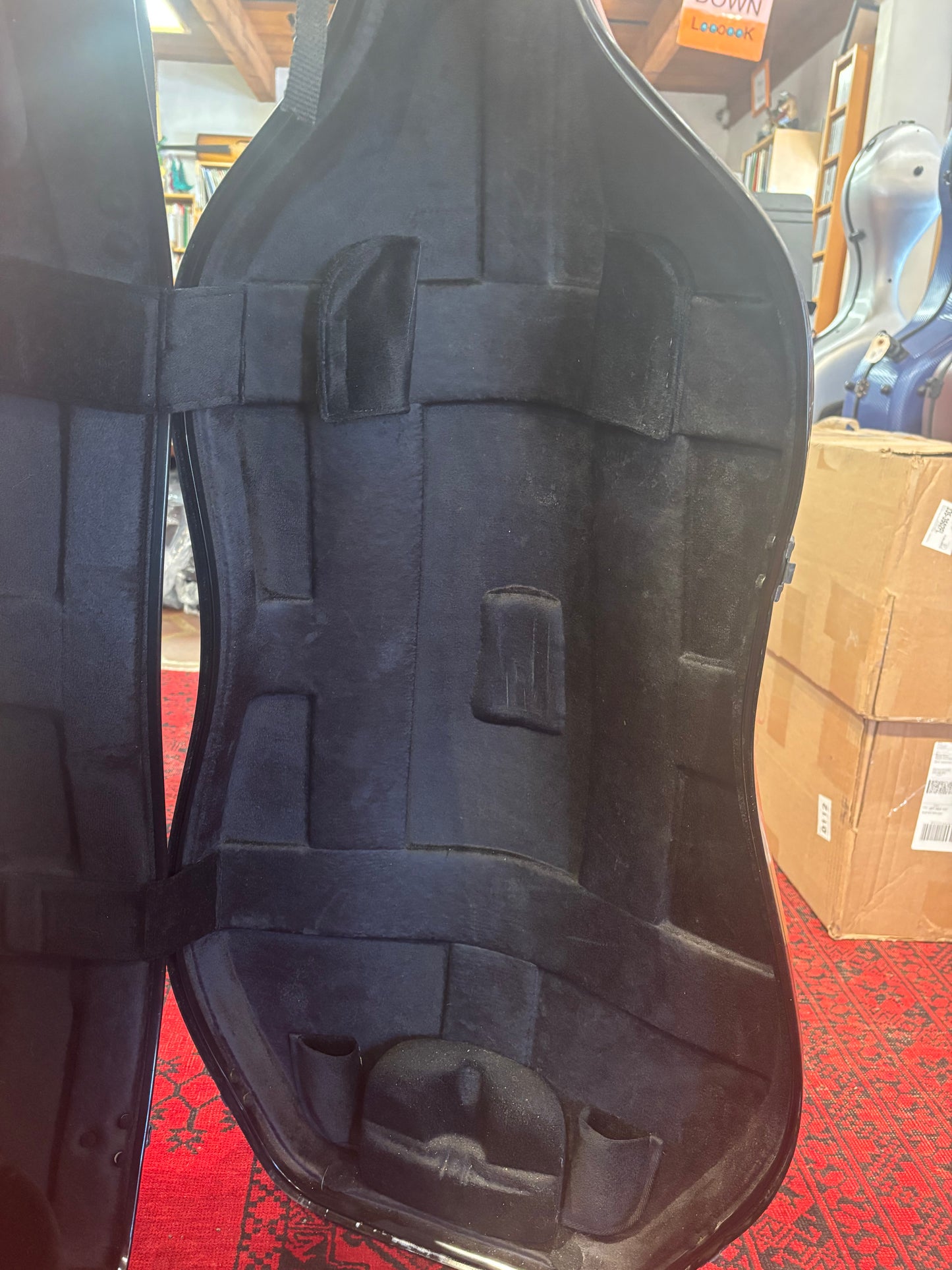BAM Newtech cello case w,  wheels, used, terracotta | Metzler Violins