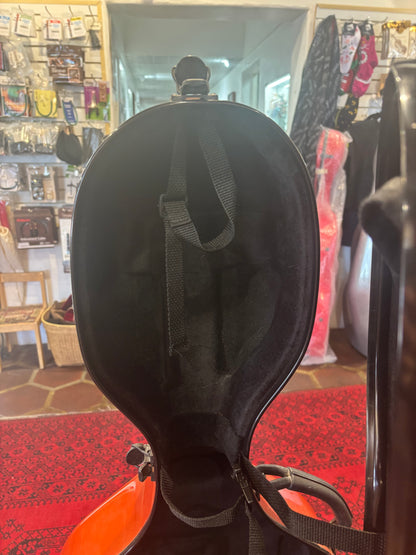 BAM Newtech cello case w,  wheels, used, terracotta | Metzler Violins